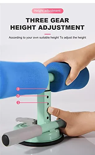 GNASTAS Sit-Up Bar with Ankle Support, Portable Adjustable Sit-ups Assistant Device, Self-Suction Sit-up Floor Bar Abdominal Leg Muscle Training Device, Household Fitness Equipment Sit up Assistant