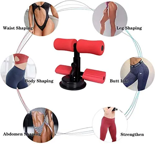 GNASTAS Sit-Up Bar with Ankle Support, Portable Adjustable Sit-ups Assistant Device, Self-Suction Sit-up Floor Bar Abdominal Leg Muscle Training Device, Household Fitness Equipment Sit up Assistant