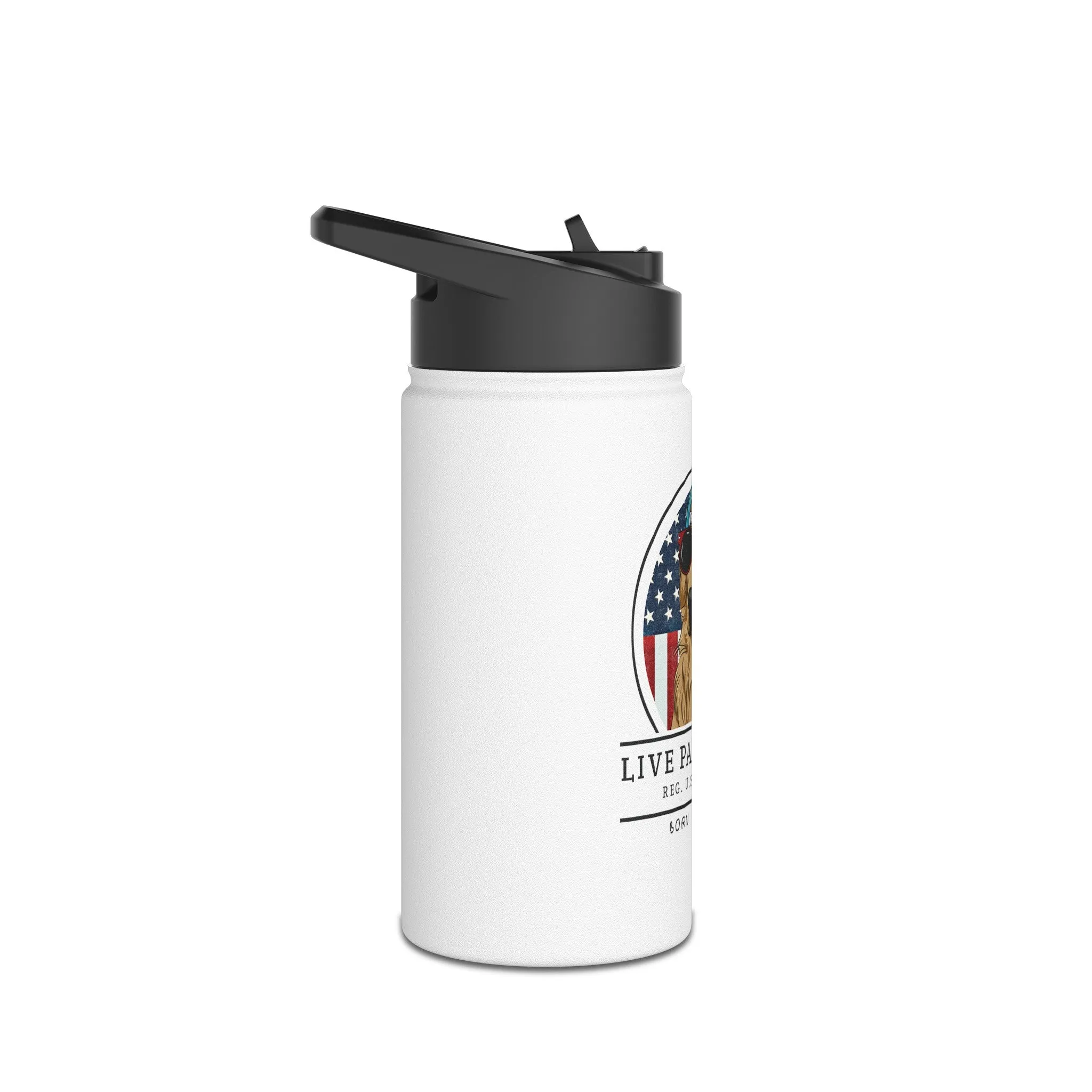 Golden Retriever "Born in the USA" Water Bottle