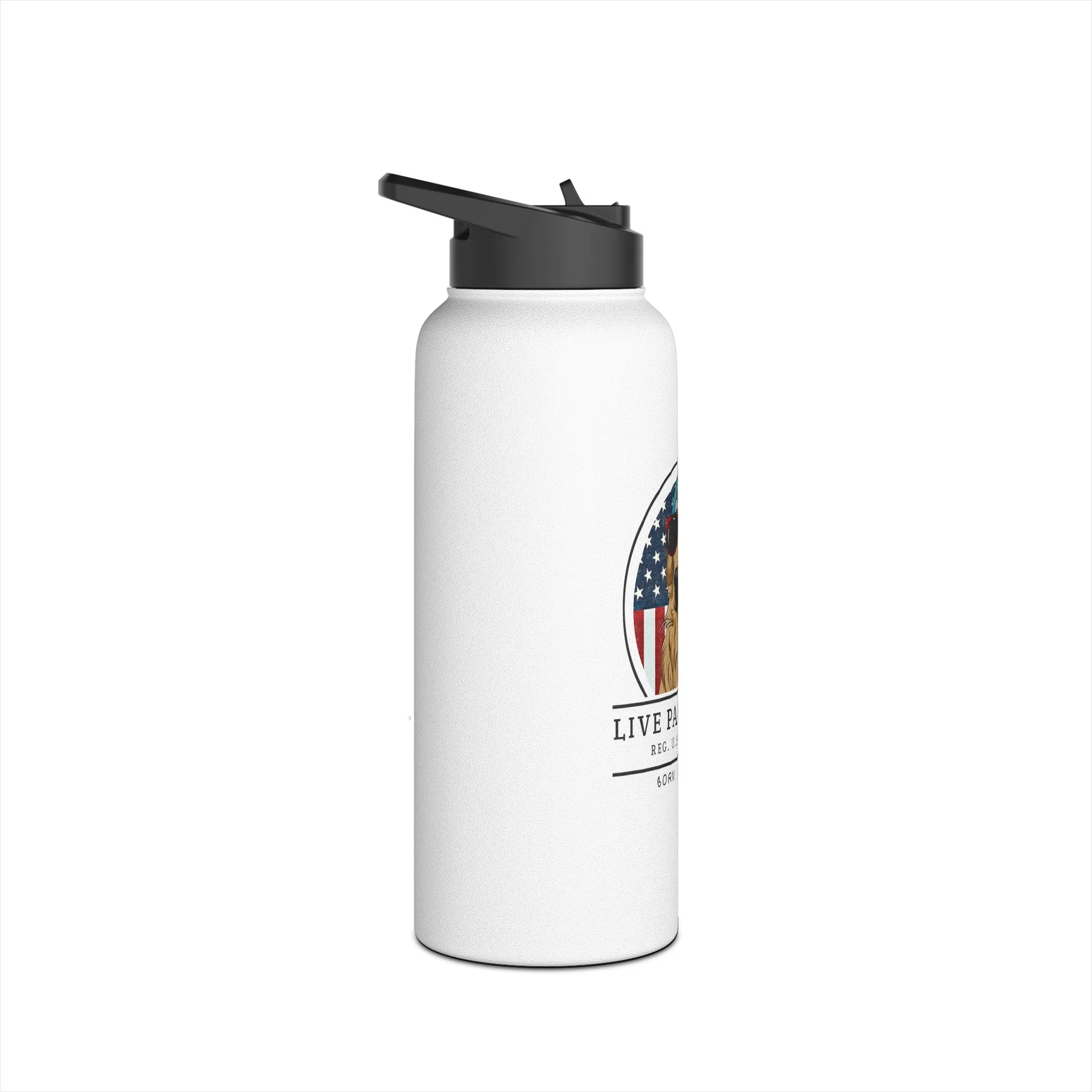 Golden Retriever "Born in the USA" Water Bottle