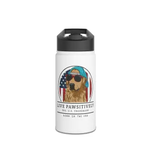 Golden Retriever "Born in the USA" Water Bottle