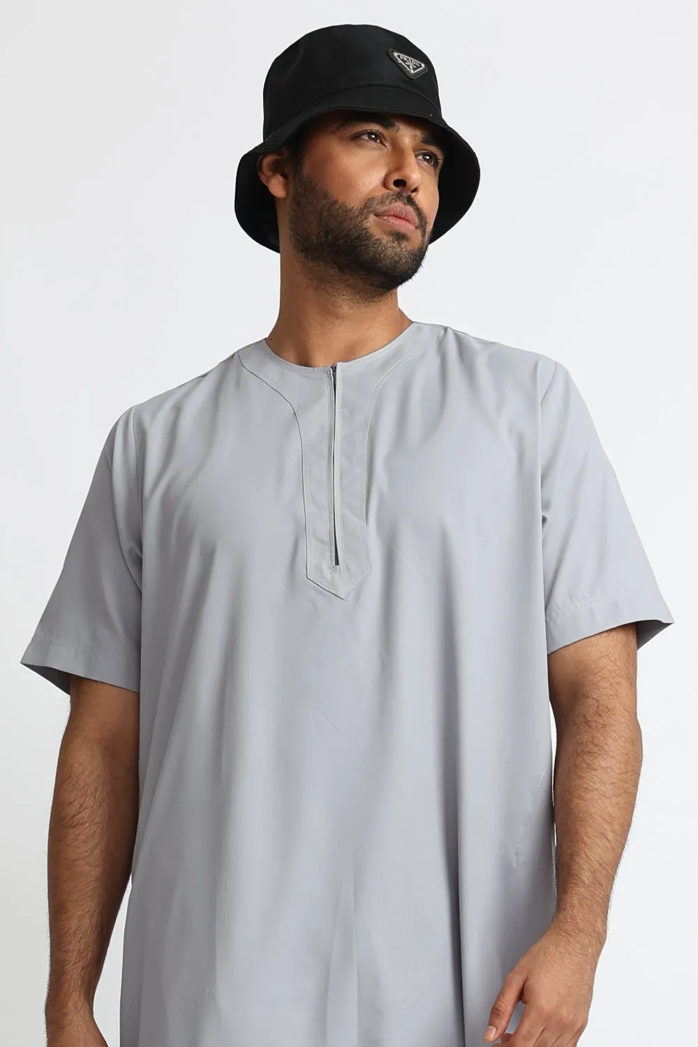 Grey Cloud Half Sleeve Thobe
