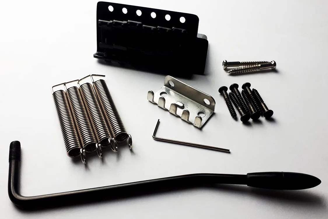 GT Vintage ST Style Complete 6-point Tremolo Bridge in Black Finish