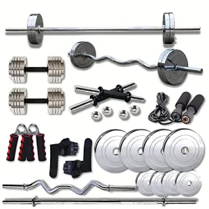 HASHTAG FITNESS dumbbles set for home steel weights gym equipment set for home workout fitness equipment, adjustable dumbbell set 10kg to 100kg (30kg)