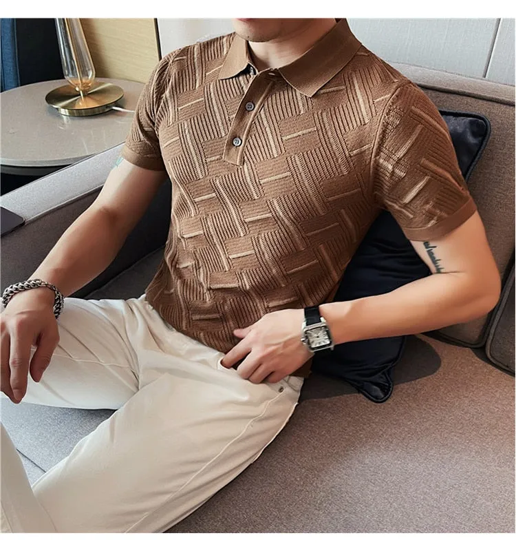 HighQuality - Kurzarm-Poloshirt aus Strick