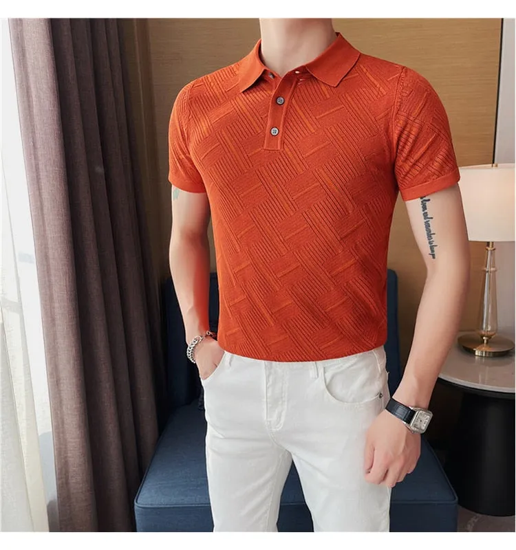 HighQuality - Kurzarm-Poloshirt aus Strick