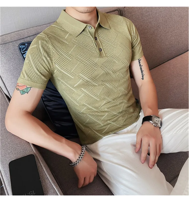 HighQuality - Kurzarm-Poloshirt aus Strick