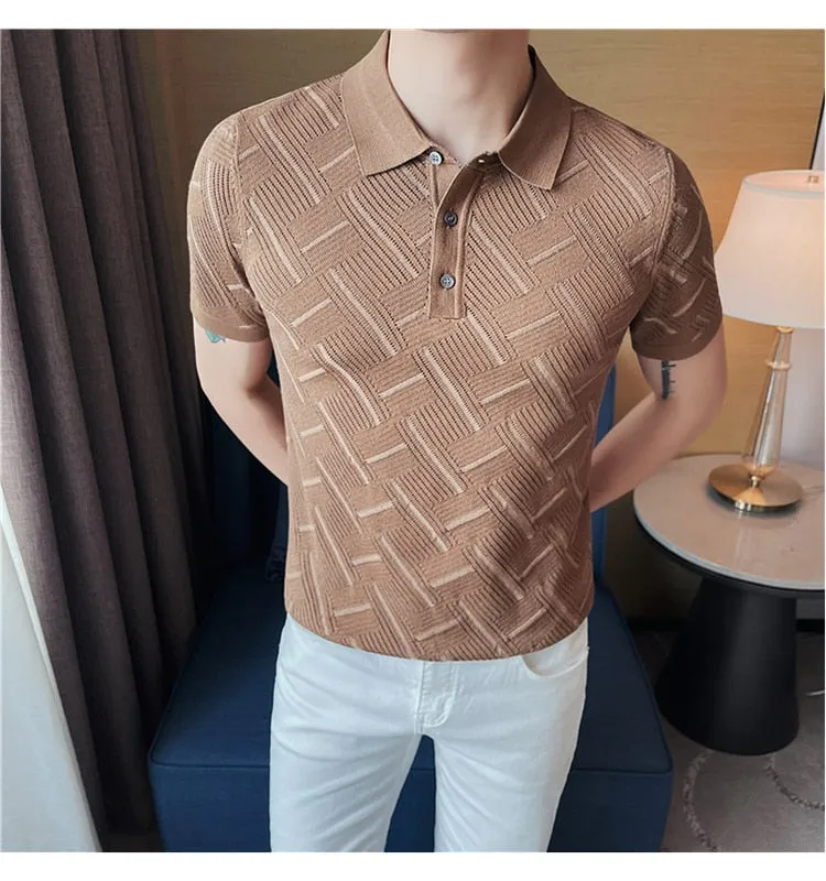 HighQuality - Kurzarm-Poloshirt aus Strick