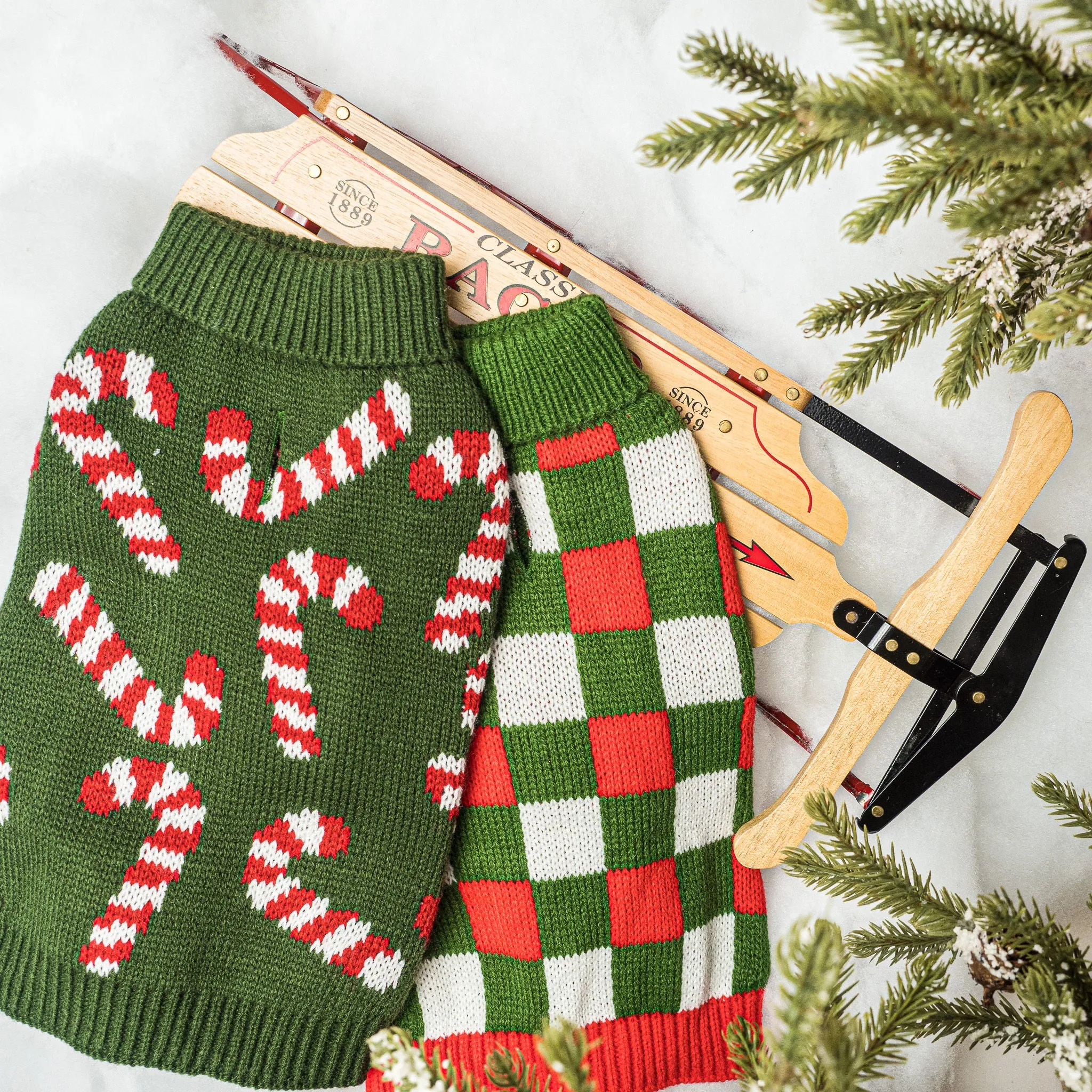 Hip Holiday Check Dog Sweater