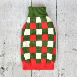 Hip Holiday Check Dog Sweater