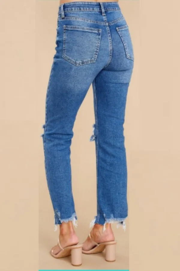 Hollow Out Silm-fit Jeans