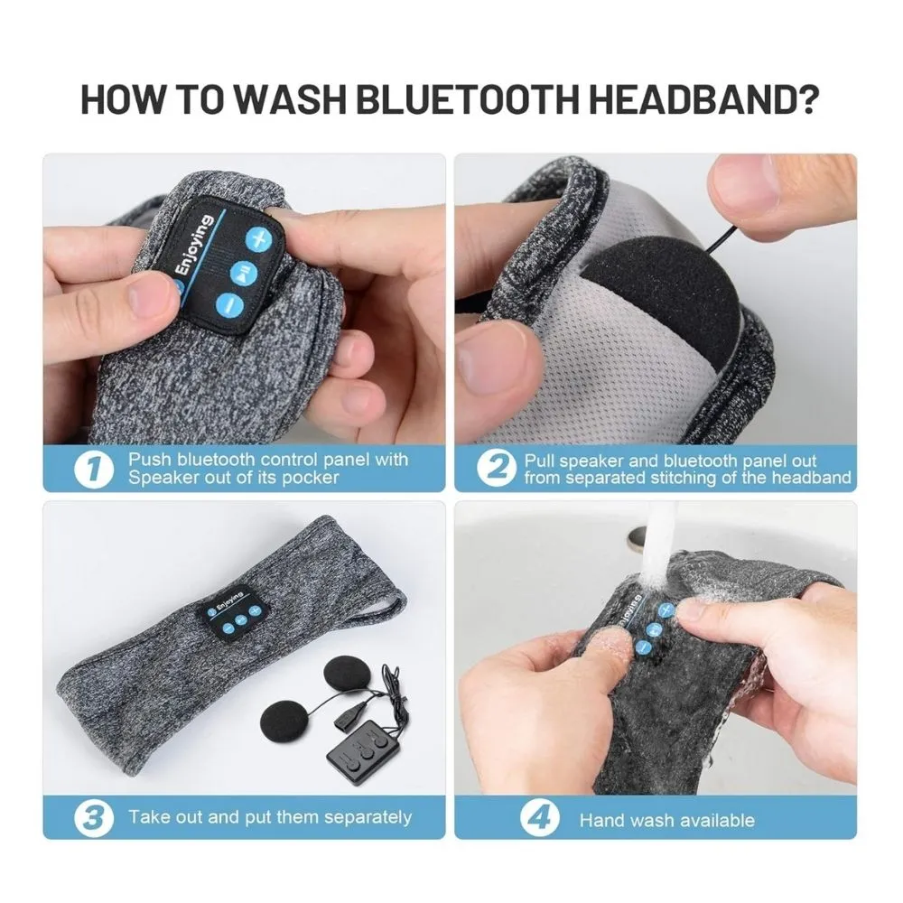 Homlly 2 in 1 Sleep & Sports Wireless Bluetooth  Music Headband with Sleep Headphones