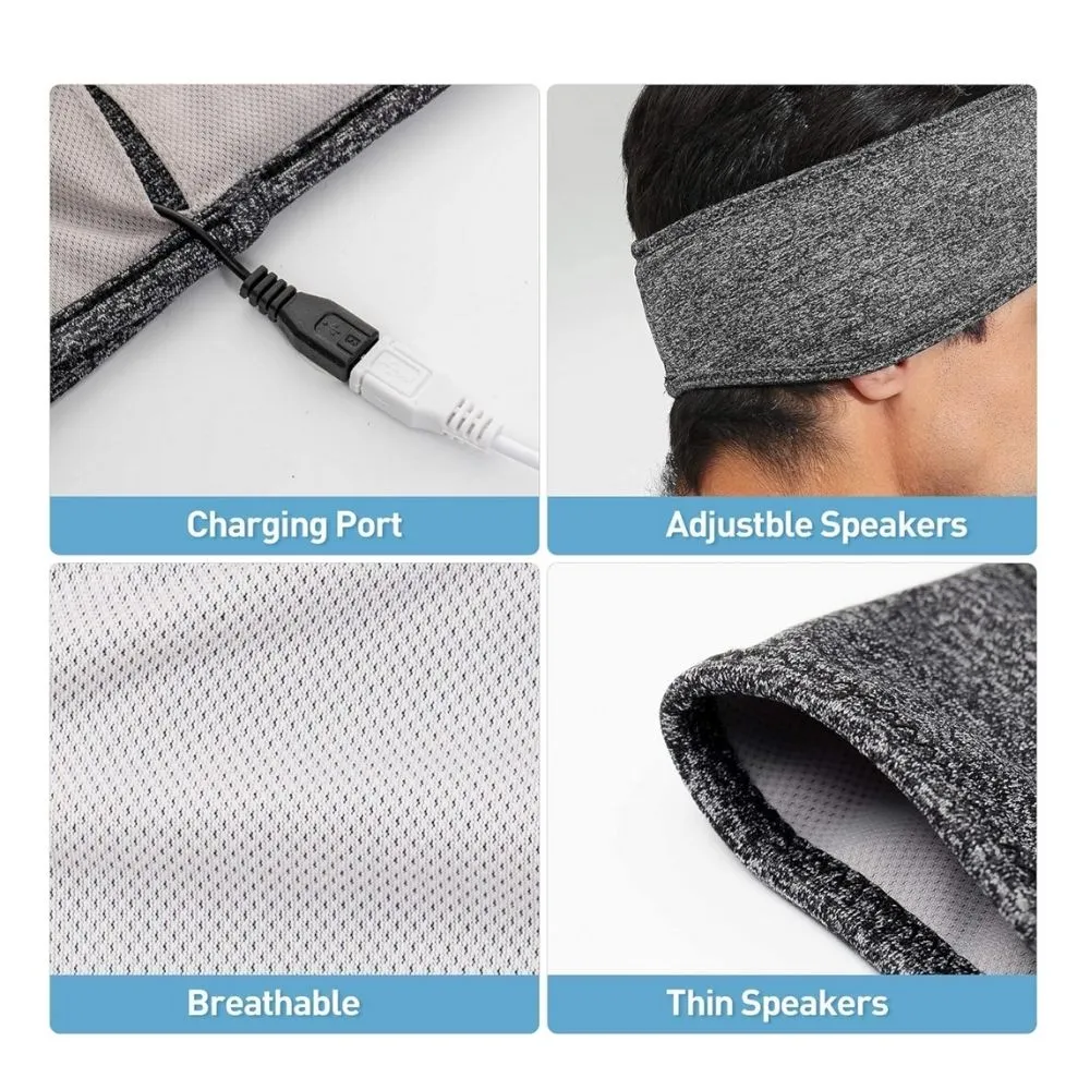 Homlly 2 in 1 Sleep & Sports Wireless Bluetooth  Music Headband with Sleep Headphones