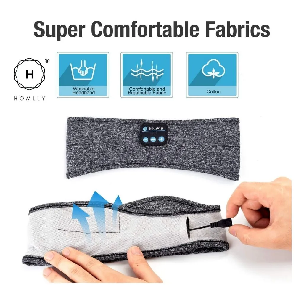 Homlly 2 in 1 Sleep & Sports Wireless Bluetooth  Music Headband with Sleep Headphones