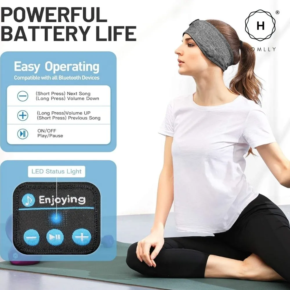Homlly 2 in 1 Sleep & Sports Wireless Bluetooth  Music Headband with Sleep Headphones
