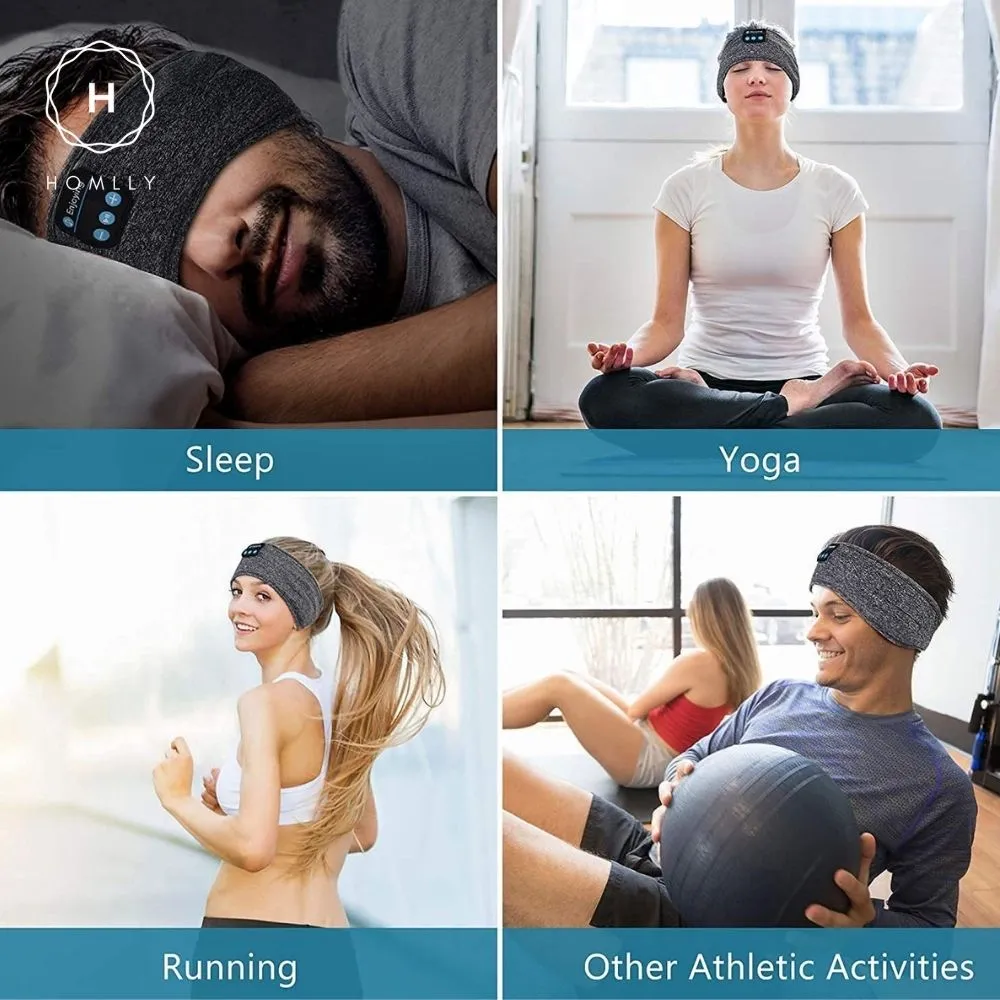 Homlly 2 in 1 Sleep & Sports Wireless Bluetooth  Music Headband with Sleep Headphones