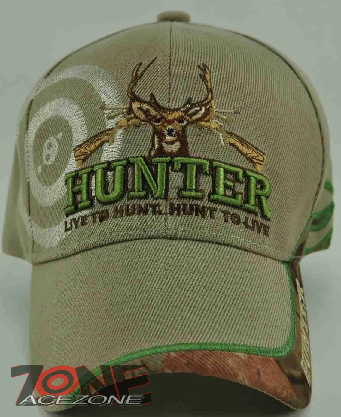 HUNTER LIVE TO HUNT DEER BUCK OUTDOOR SPORTS CAP HAT TAN