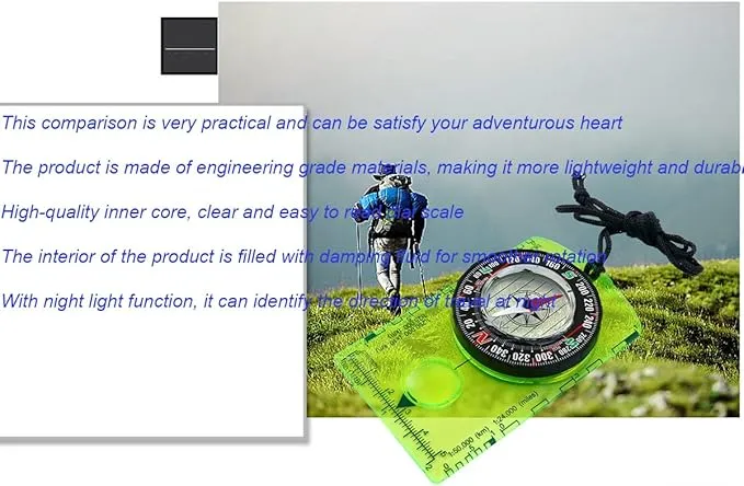 Hxexplore Compass Hiking Backpacking Compass Boy Scout Compass for Kids Scout Compass Camping Navigation Field Compass for Map Reading Kids Gifts