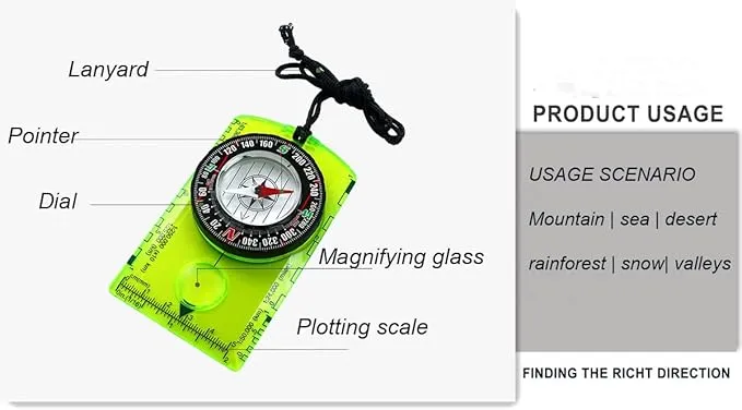 Hxexplore Compass Hiking Backpacking Compass Boy Scout Compass for Kids Scout Compass Camping Navigation Field Compass for Map Reading Kids Gifts