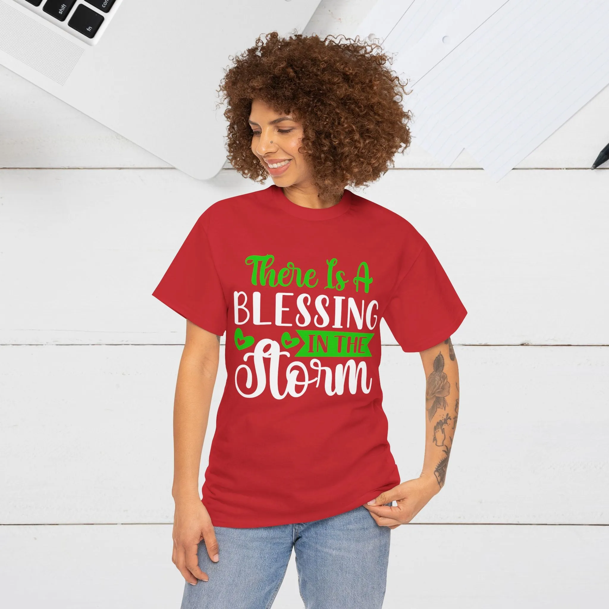 Inspirational Tee - &quot;There Is A Blessing In The Storm&quot;