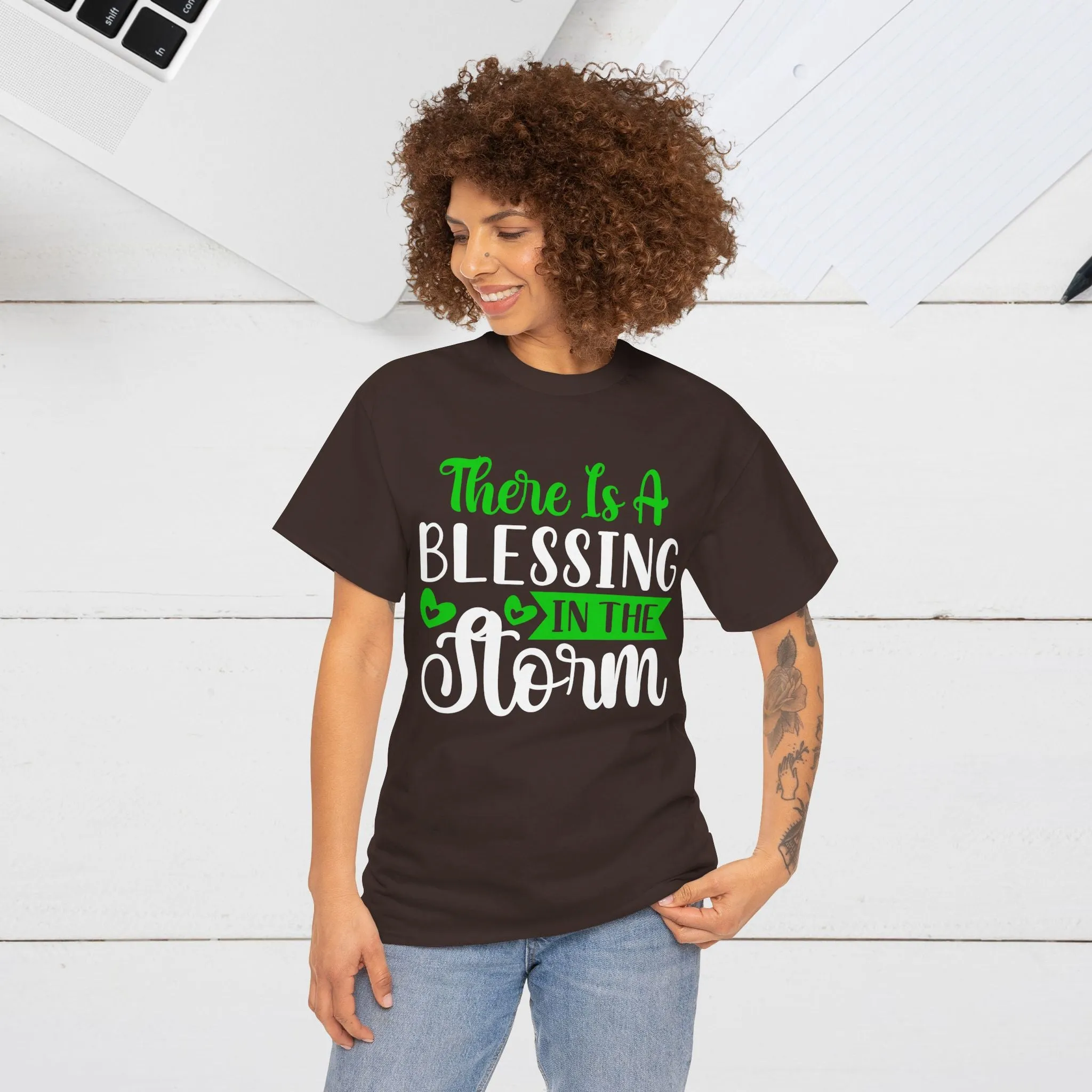 Inspirational Tee - &quot;There Is A Blessing In The Storm&quot;