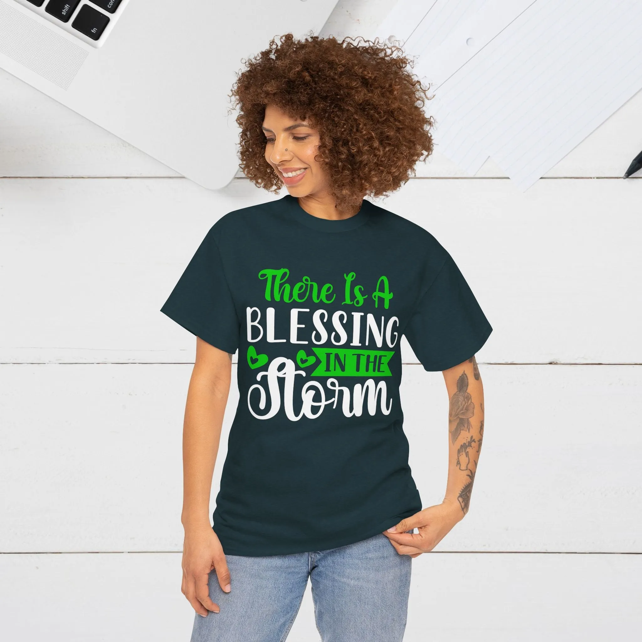 Inspirational Tee - &quot;There Is A Blessing In The Storm&quot;