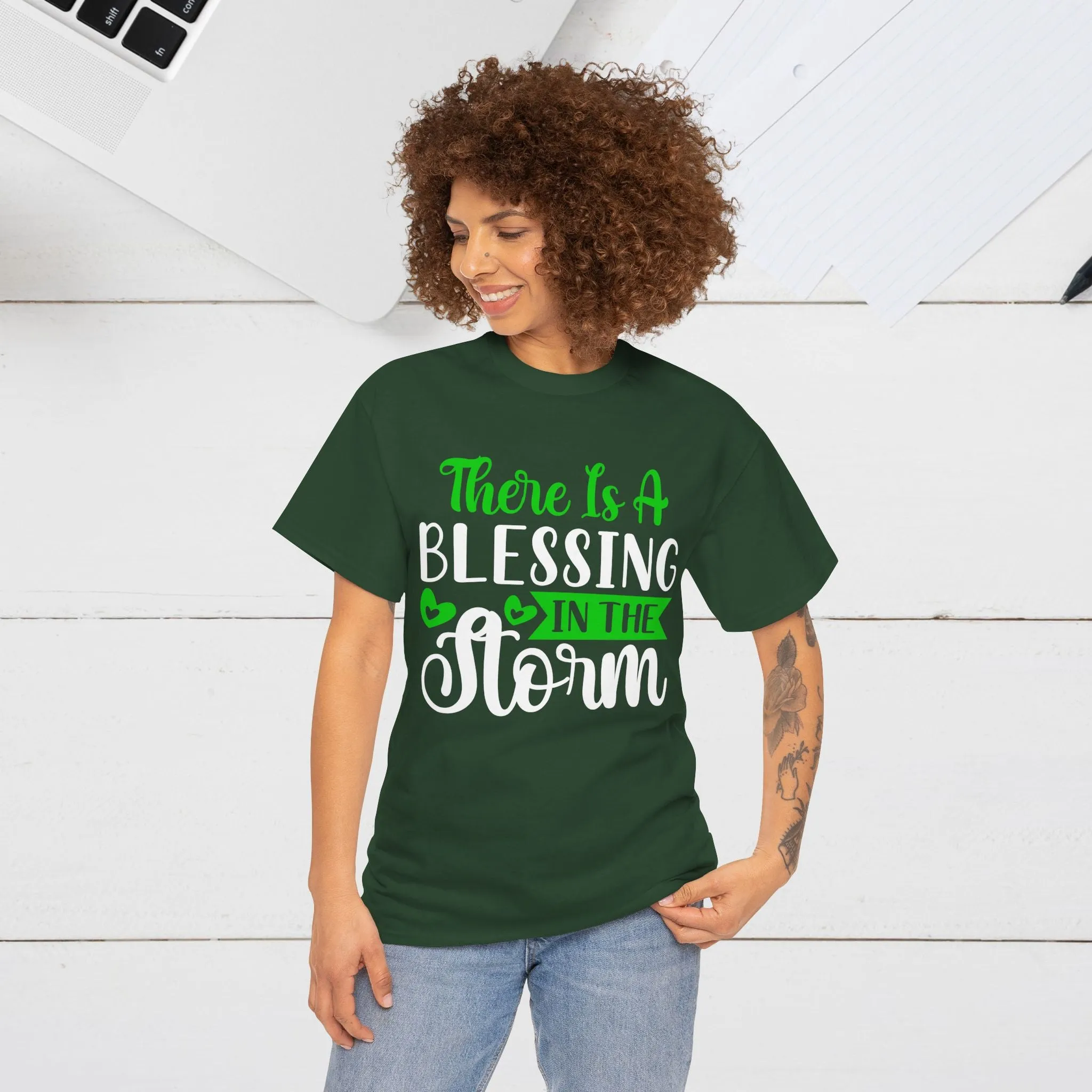 Inspirational Tee - &quot;There Is A Blessing In The Storm&quot;