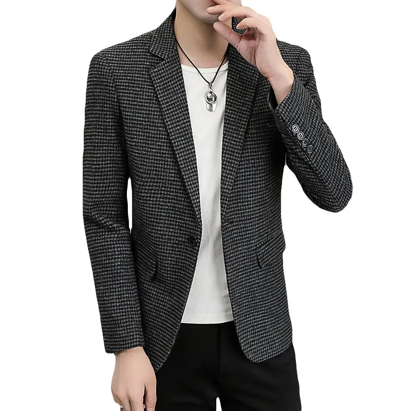 INSTOCK- Korean style fashion plaid casual suit jacket