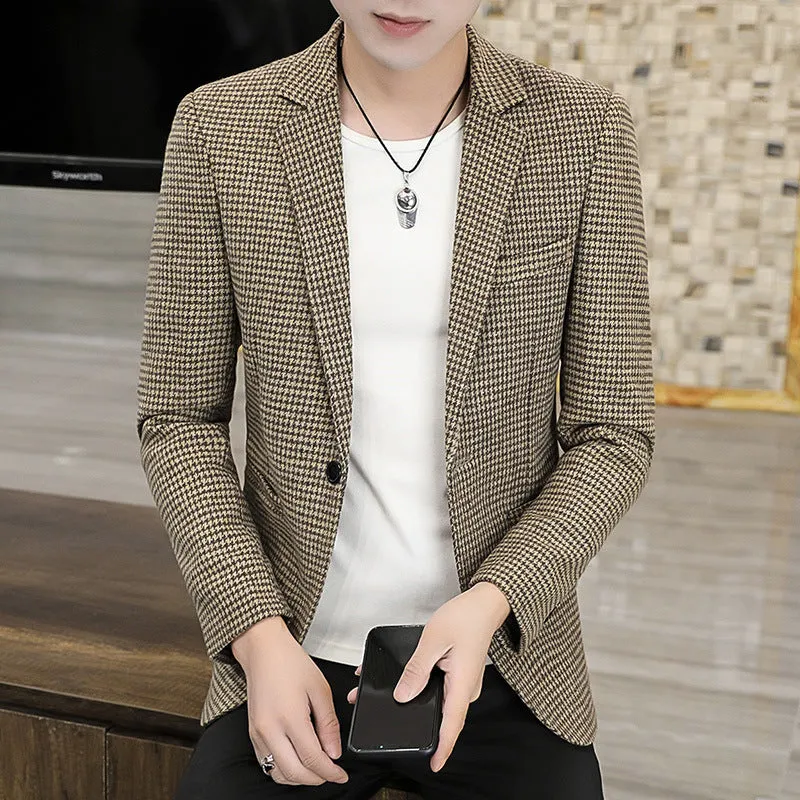 INSTOCK- Korean style fashion plaid casual suit jacket