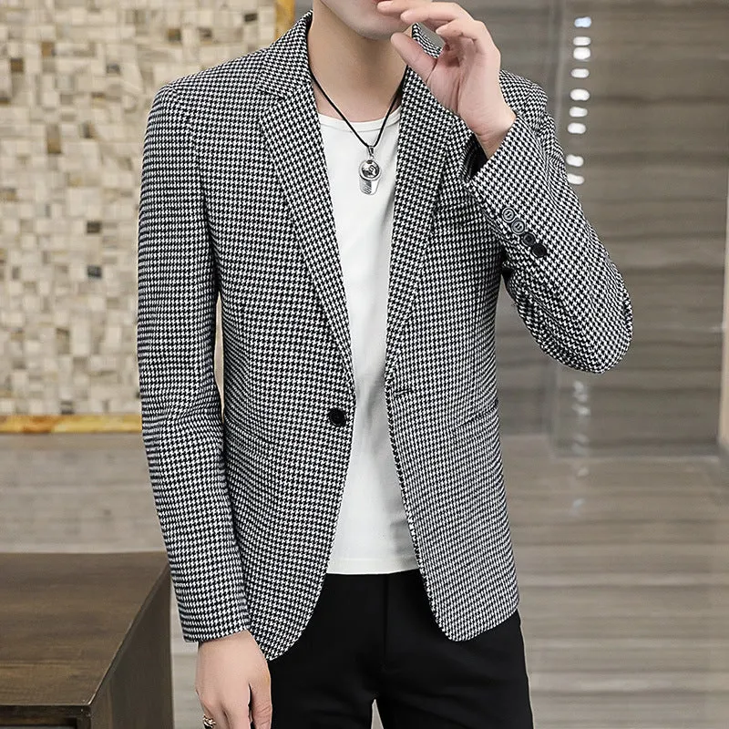 INSTOCK- Korean style fashion plaid casual suit jacket