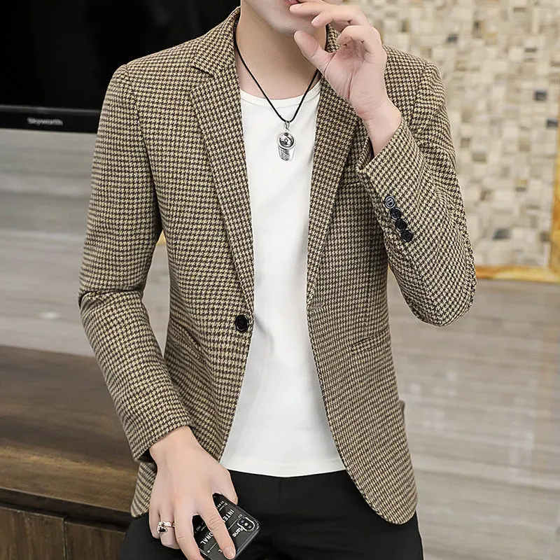 INSTOCK- Korean style fashion plaid casual suit jacket