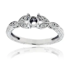 Intricate Design Semi Mount Diamond Ring