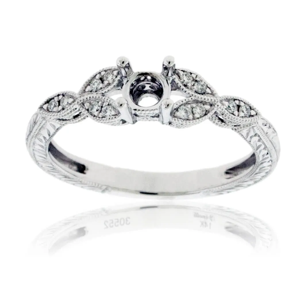 Intricate Design Semi Mount Diamond Ring