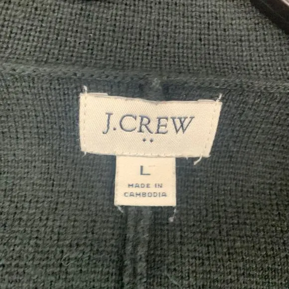 J. Crew Knit Blazer Womens Size Large Black Two-Button Long Sleeve Minimalist
