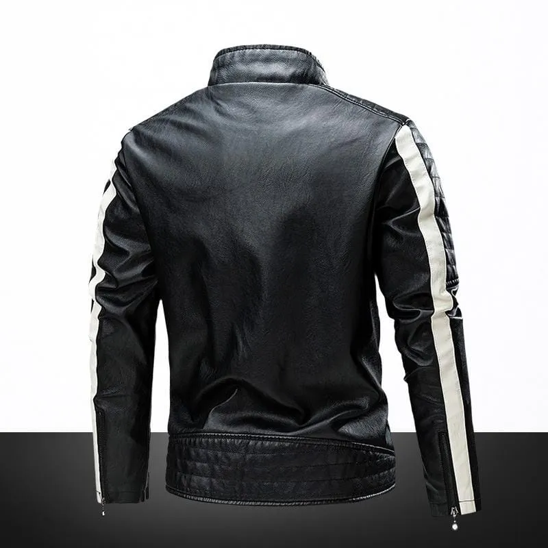 Jaqueta de Couro Masculina Vintage Elegance