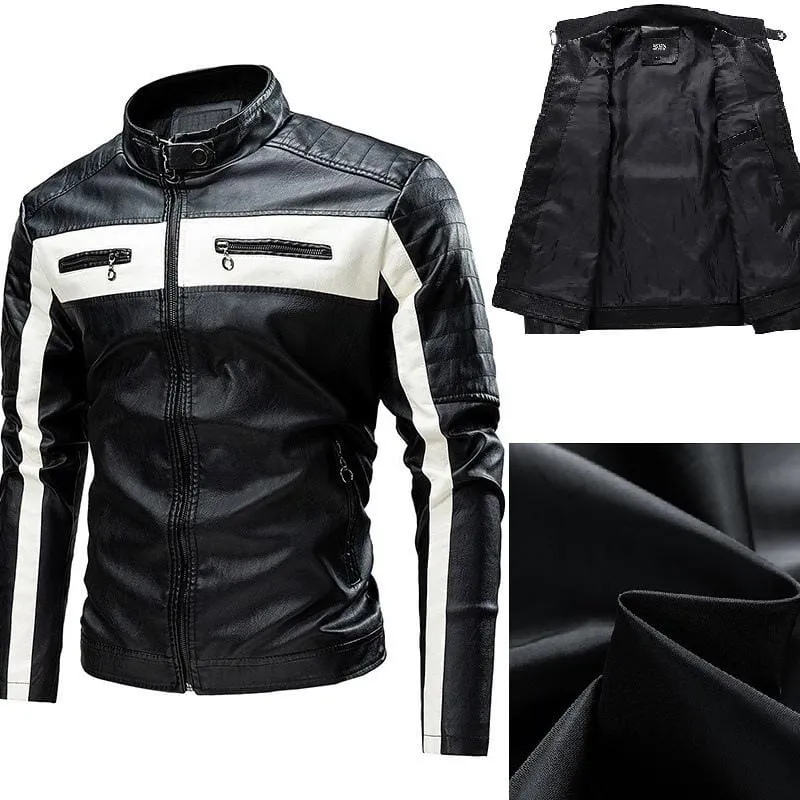 Jaqueta de Couro Masculina Vintage Elegance