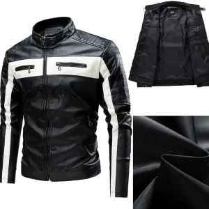Jaqueta de Couro Masculina Vintage Elegance