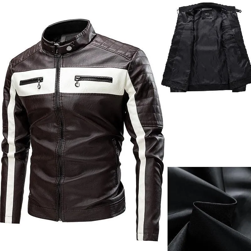 Jaqueta de Couro Masculina Vintage Elegance
