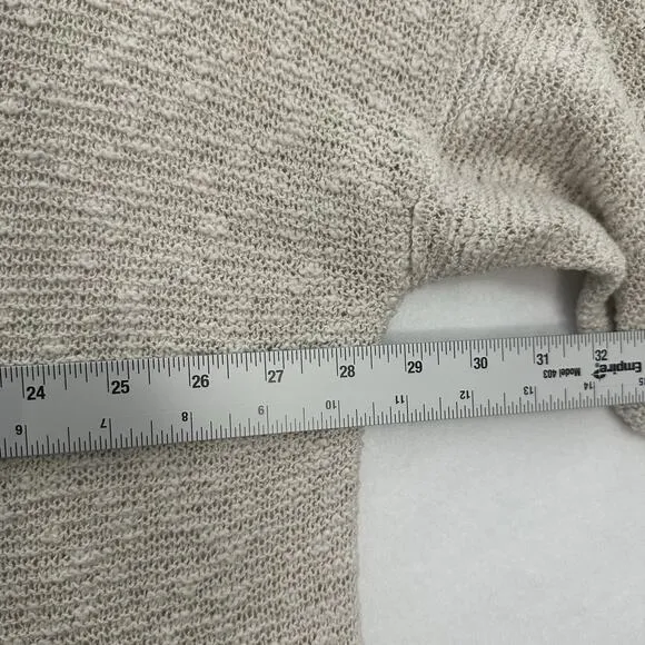 J.Jill Womens Cardigan Sweater 4X Beige Open Knit Beachy Neutral NWT
