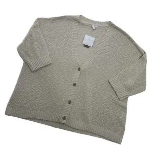 J.Jill Womens Cardigan Sweater 4X Beige Open Knit Beachy Neutral NWT