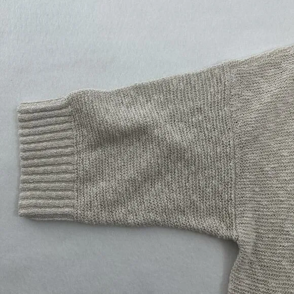 J.Jill Womens Cardigan Sweater 4X Beige Open Knit Beachy Neutral NWT
