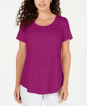 JM Collection Women's Scoop Neck Round Hem Knit Top