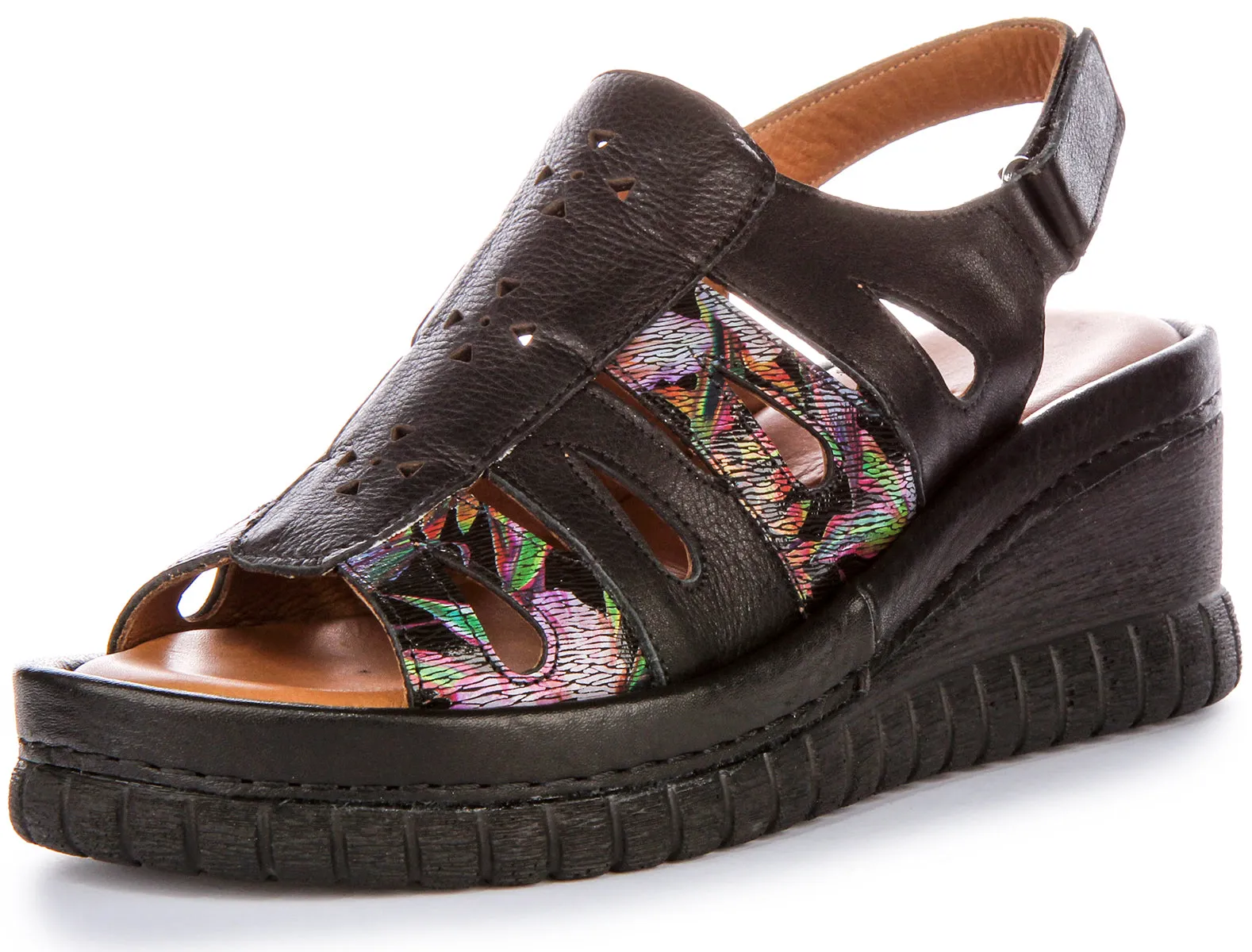 Justinreess England Zoey Soft Footbed In Black Floral | Secret Sale