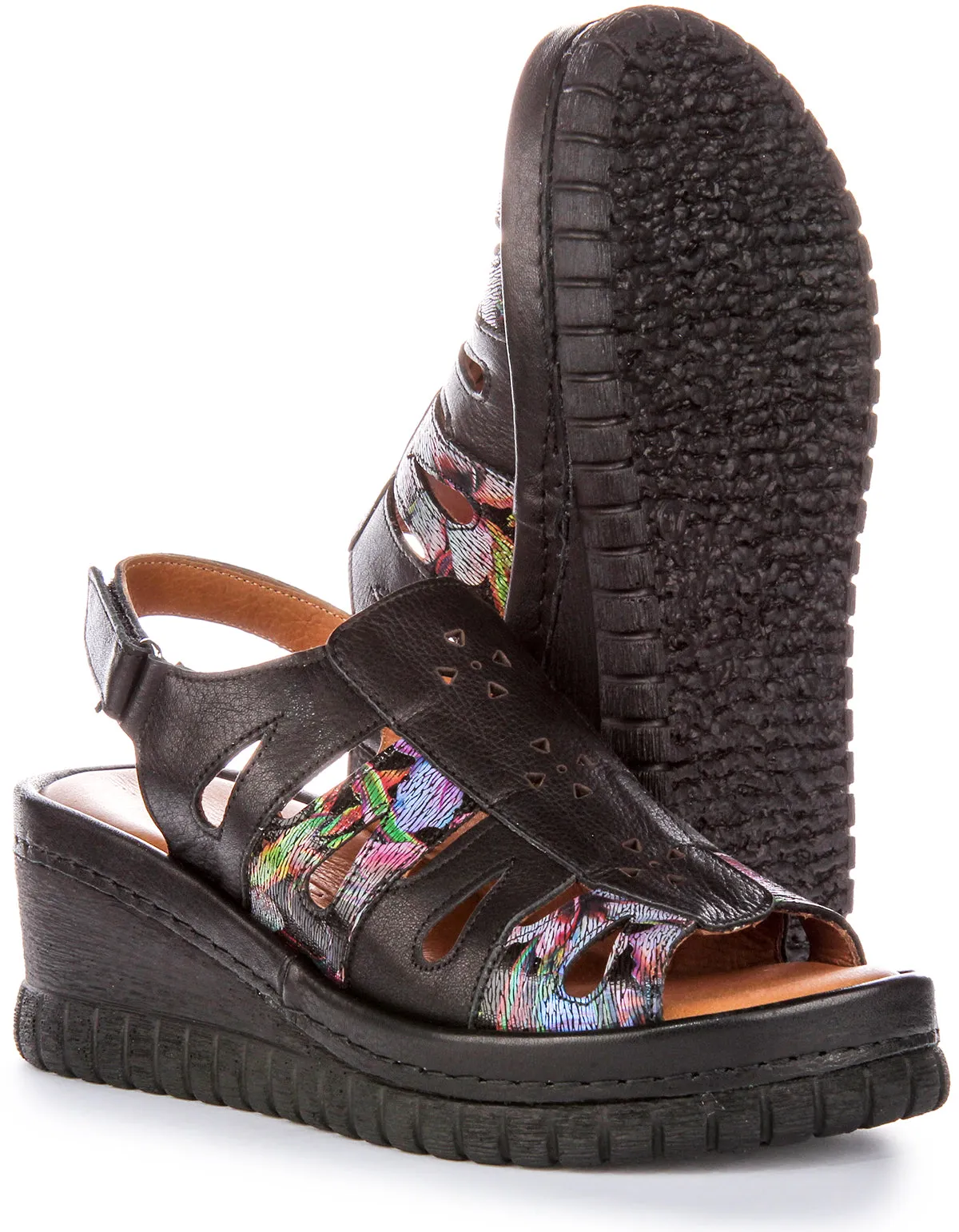 Justinreess England Zoey Soft Footbed In Black Floral | Secret Sale