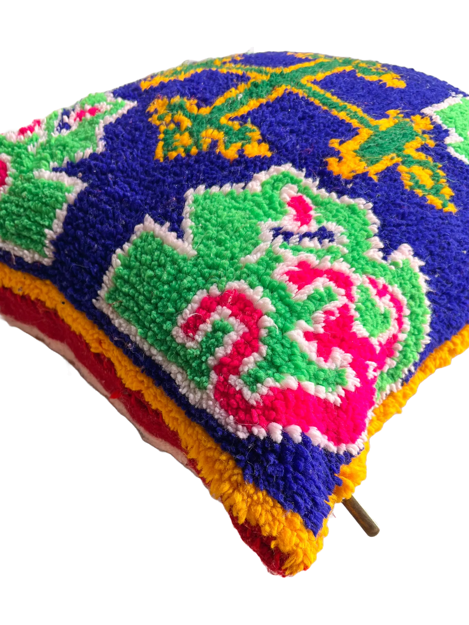 Kalaat M'Gouna's Vintage Pillow - Symbolic, Blue/Green