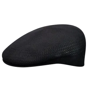 Kangol Black Wool Perforated Herringbone Cap