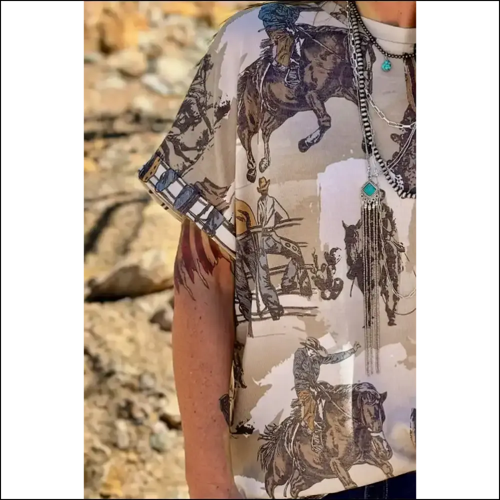 Khaki Western Cowboy T-shirt: Yeehaw-larious Style from Needful Things! 🤠