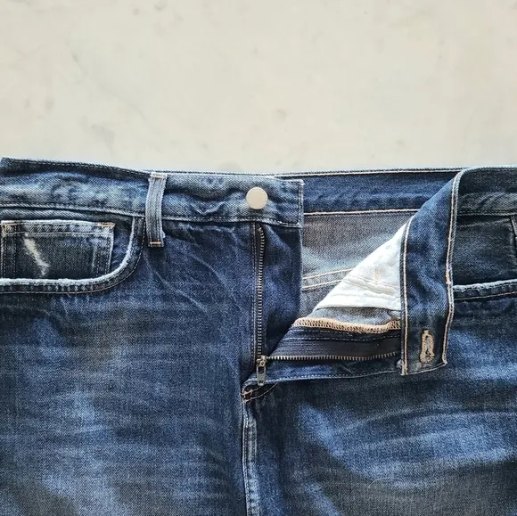L'Agence Jolene Distressed Denim Miniskirt, Size 30, NWOT