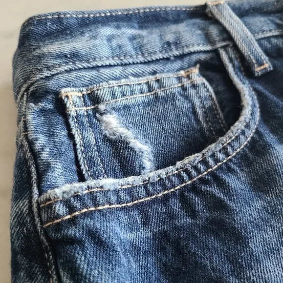 L'Agence Jolene Distressed Denim Miniskirt, Size 30, NWOT