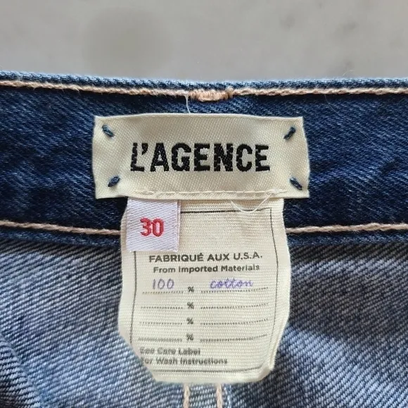 L'Agence Jolene Distressed Denim Miniskirt, Size 30, NWOT